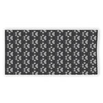 Grey And White Paw Knitted Pattern Print Beach Towel