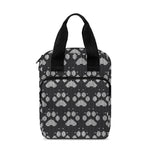Grey And White Paw Knitted Pattern Print Bible Tote Bag