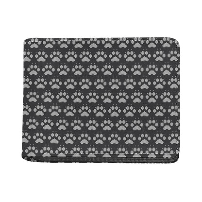 Grey And White Paw Knitted Pattern Print Bifold Wallet