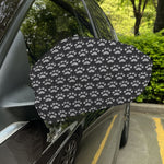 Grey And White Paw Knitted Pattern Print Car Side Mirror Covers