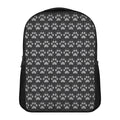 Grey And White Paw Knitted Pattern Print Casual Backpack