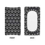 Grey And White Paw Knitted Pattern Print Changing Pad Cover