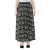 Grey And White Paw Knitted Pattern Print Chiffon Maxi Skirt