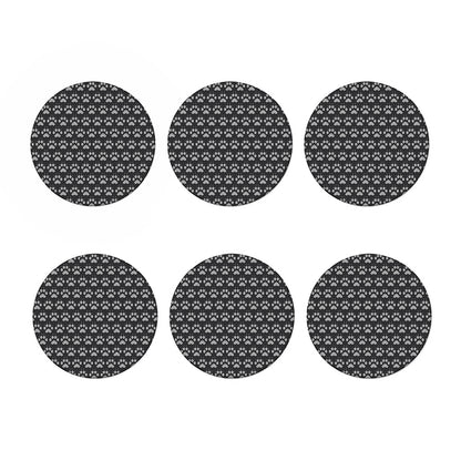 Grey And White Paw Knitted Pattern Print Coaster Set