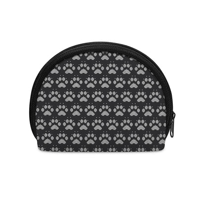 Grey And White Paw Knitted Pattern Print Coin Purse