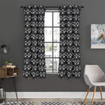 Grey And White Paw Knitted Pattern Print Curtain