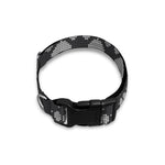 Grey And White Paw Knitted Pattern Print Dog Collar