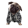 Grey And White Paw Knitted Pattern Print Dog Zip Up Hoodie