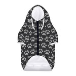 Grey And White Paw Knitted Pattern Print Dog Zip Up Hoodie