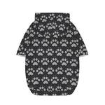 Grey And White Paw Knitted Pattern Print Dog Zip Up Hoodie