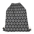 Grey And White Paw Knitted Pattern Print Drawstring Bag