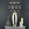 Grey And White Paw Knitted Pattern Print Drum Lamp Shade