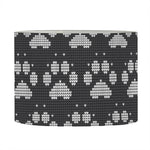 Grey And White Paw Knitted Pattern Print Drum Lamp Shade