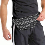 Grey And White Paw Knitted Pattern Print Fanny Pack