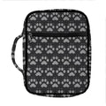 Grey And White Paw Knitted Pattern Print Front Pocket Bible Bag