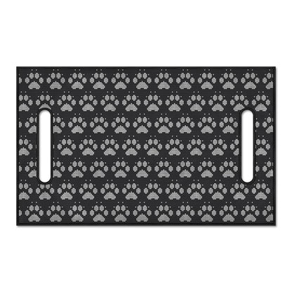 Grey And White Paw Knitted Pattern Print Golf Cart Seat Cover