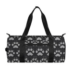Grey And White Paw Knitted Pattern Print Gym Bag
