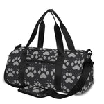 Grey And White Paw Knitted Pattern Print Gym Bag