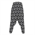 Grey And White Paw Knitted Pattern Print Hammer Pants