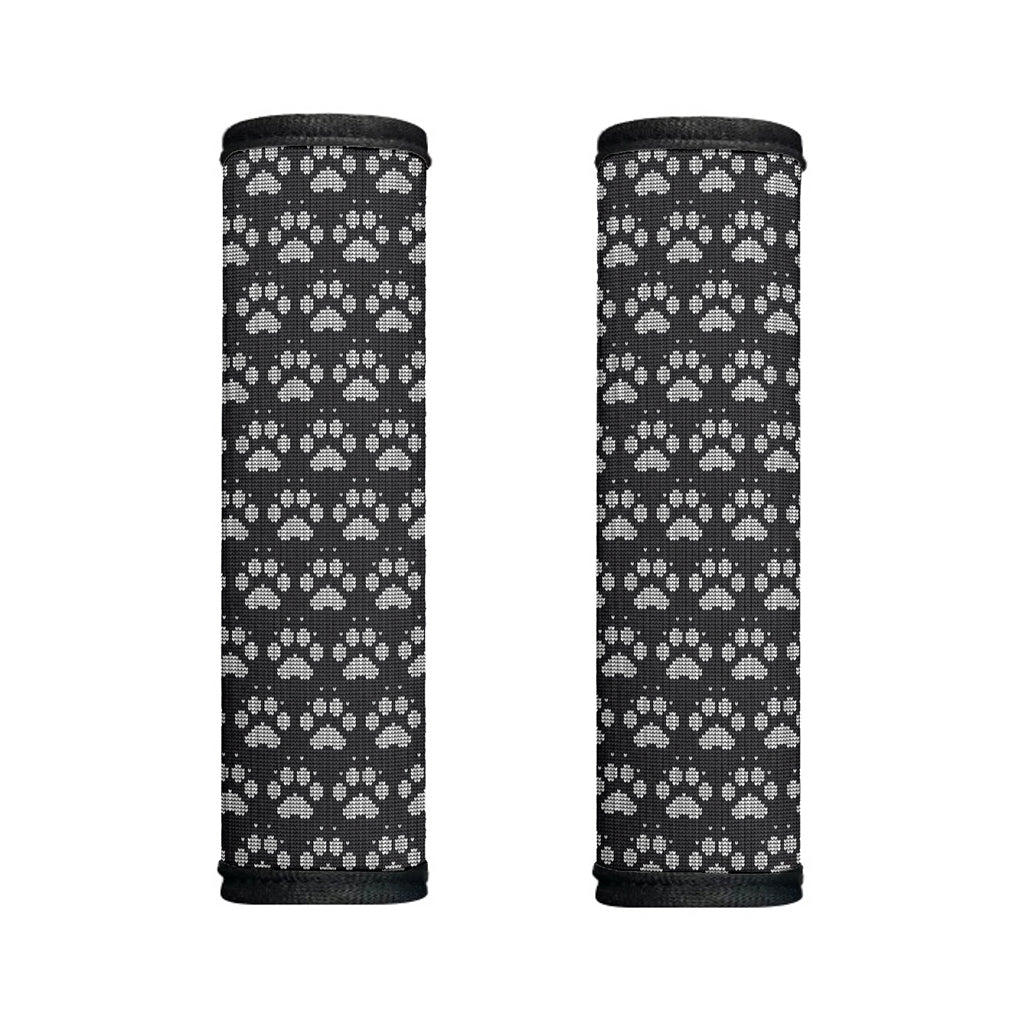 Grey And White Paw Knitted Pattern Print Handle Covers