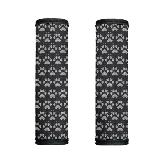 Grey And White Paw Knitted Pattern Print Handle Covers
