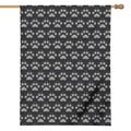 Grey And White Paw Knitted Pattern Print House Flag