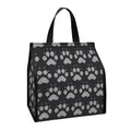Grey And White Paw Knitted Pattern Print Insulated Lunch Tote