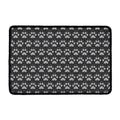 Grey And White Paw Knitted Pattern Print Kitchen Mat