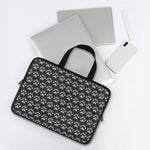Grey And White Paw Knitted Pattern Print Laptop Sleeve With Handle