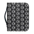 Grey And White Paw Knitted Pattern Print Leather Bible Cover
