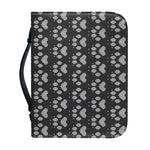 Grey And White Paw Knitted Pattern Print Leather Bible Cover