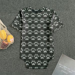 Grey And White Paw Knitted Pattern Print Men's Bodysuit