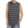 Grey And White Paw Knitted Pattern Print Men's Fitness Tank Top
