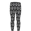 Grey And White Paw Knitted Pattern Print Men's Leggings