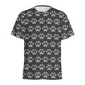 Grey And White Paw Knitted Pattern Print Men's Athletic T-Shirt