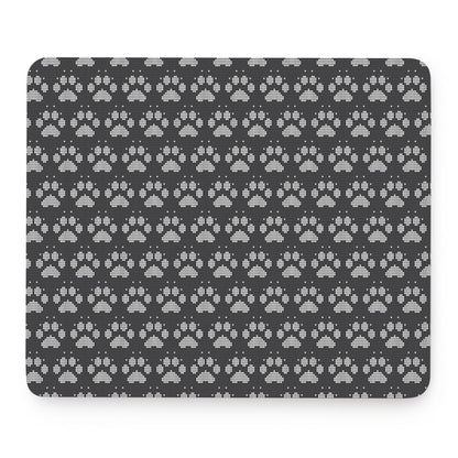 Grey And White Paw Knitted Pattern Print Mouse Pad