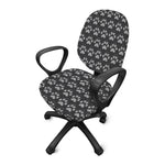 Grey And White Paw Knitted Pattern Print Office Chair Cover