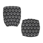 Grey And White Paw Knitted Pattern Print Office Chair Cover