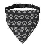 Grey And White Paw Knitted Pattern Print Over The Collar Dog Bandana