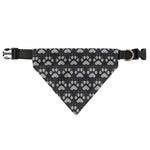 Grey And White Paw Knitted Pattern Print Over The Collar Dog Bandana
