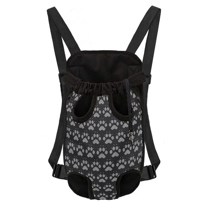 Grey And White Paw Knitted Pattern Print Pet Carrier Backpack