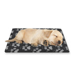 Grey And White Paw Knitted Pattern Print Pet Cooling Mat Cover