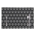Grey And White Paw Knitted Pattern Print Placemat
