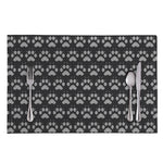 Grey And White Paw Knitted Pattern Print Placemat