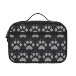 Grey And White Paw Knitted Pattern Print Portable Lunch Bag