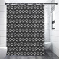 Grey And White Paw Knitted Pattern Print Premium Shower Curtain