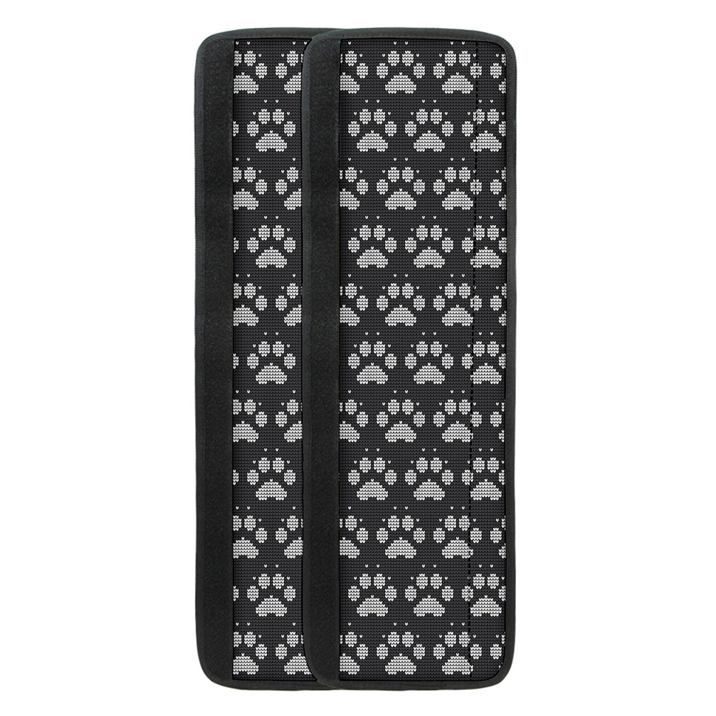 Grey And White Paw Knitted Pattern Print Refrigerator Handle Covers