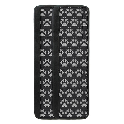 Grey And White Paw Knitted Pattern Print Refrigerator Handle Covers