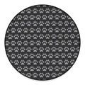 Grey And White Paw Knitted Pattern Print Round Floor Mat