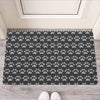 Grey And White Paw Knitted Pattern Print Rubber Doormat